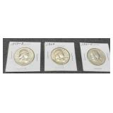 (3) F. Half Dollars: 1953-D, 61-D, 62