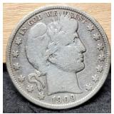 1909-S Barber Half Dollar