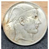 1948 Belgium 50 Frances Silver 83.5%/12.5 G