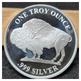 1 Troy Oz. Silver Buffalo/Indian Round