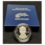 2009 Proof Silver Dollar Comm. "Louis Braille" w/