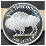 1 Troy Oz. Silver Buffalo/Indian Round