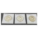 (3) F. Half Dollars: 1953-D, 54-D, 58-D