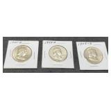 (3) F. Half Dollars: 1954-D, 58-D, 60-D