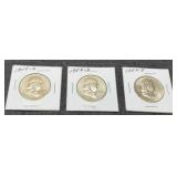 (3) F. Half Dollars: 1953-D, 54-D, 58-D