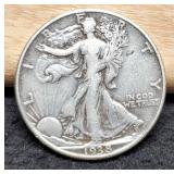 1938-D W. Liberty Half Dollar VF30