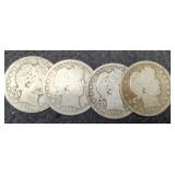 (4) Barber Quarters: 1898, 08-O, 10-D, 14