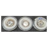 (3) Proof Silver R. Dimes: 1961, 63, 64