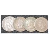 (4) 1881 Indian Head Cents