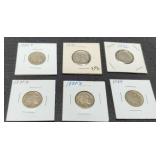 (6) Different Buffalo Nickels 1935-1938-D