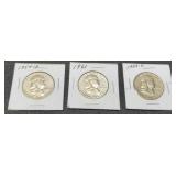 (3) F. Half Dollars: 1954-D, 58-D, 61