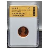2010-S Slab Proof L. Cent SGS PR70 CAM