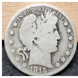 1915-D Barber Half Dollar