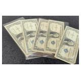 (5) 1935 $1 Silver Certificate Notes