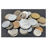 Lot w/ 46 World Coins, Nice Variety