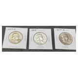 (3) F. Half Dollars: 1954-P&D, 58-D
