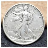 1943-S W. Liberty Half Dollar AU58
