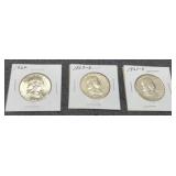 (3) F. Half Dollars: 1953-D, 61-D, 62