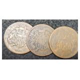 (3) 1865 Two Cent AG