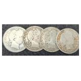 (4) Barber Quarters: 1898, 07-O, 11, 15