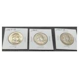 (3) F. Half Dollars: 1958-D, 60-P&D