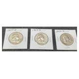 (3) F. Half Dollars: 1952-D, 53-D, 54-D