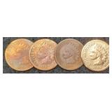 (4) 1882 Indian Head Cents