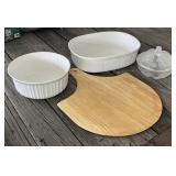 Cheeseboard and Corningware Dishes