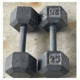 Pair of 25 lb Dumbbells