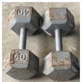 Pair of 40 lb Dumbbells