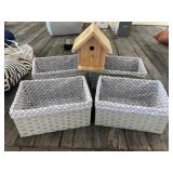 Decorative Baskets and Birdhouse