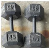 Pair of 45 lb Dumbbells