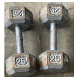 Pair of 25 lb Dumbbells