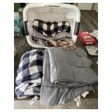 Laundry Basket and Bedding
