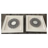 2 - 18" Mirrored Wall Medallions
