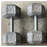 Pair of 50 lb Dumbbells