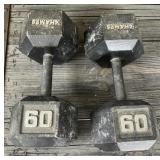 Pair of 60 lb Dumbbells