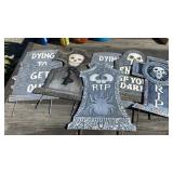 6 - Metal Halloween Headstones