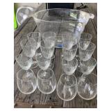 Acrylic Punch Bowl and Glass Wines