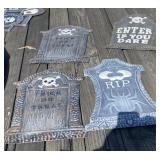 4 - Metal Halloween Headstones
