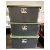 3 - 30 Gallon Totes with Lids