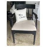 Painted Chair & Christmas Pillow