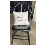 Painted Chair & Christmas Pillow
