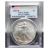 2008-W Slab Silver Eagle PCGS MS69
