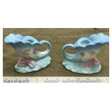 Hull Bow Knot Cornucopia Candlesticks