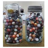 2 Quart Jars Of Marbles