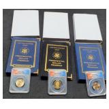 3 Slab Presidential Dollar Coin Set P,D,S