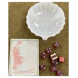 Needle Book, Dice & Jefferson Glass Bowl