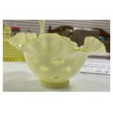3 1/2" Fenton Topaz Opalescent Coin