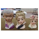 3 Head Vases
